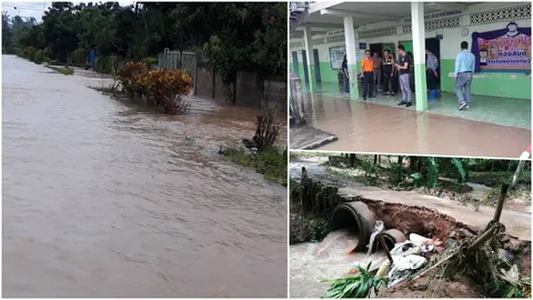 ฝนถล่มเชียงของ น้ำล้นอ่างท่วมบ้านกว่า 200 หลัง ร.ร.บ้านแก่น หยุด 1 วัน