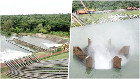 หวั่นวิกฤติ ติดตั้งเพิ่มกาลักน้ำ อีก 25 ท่อ เร่งระบายจากเขื่อนน้ำอูน