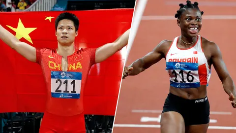 ลมกรดจีน-บาห์เรน คว้าทอง 100 ม.ชายและหญิง อชก.2018