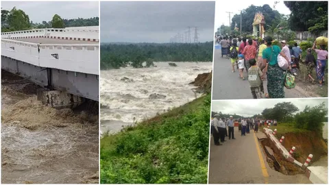 ฝนถล่มพม่า เขื่อนดินแตก หวั่นซ้ำรอย 'นาร์กีส' อพยพคนด่วน!!