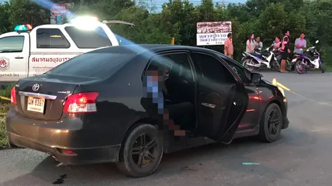 วัยรุ่นขับเก๋งออกจากร้านข้าวต้ม โดนยิงที่อยุธยา ตาย 1 เจ็บ 1 