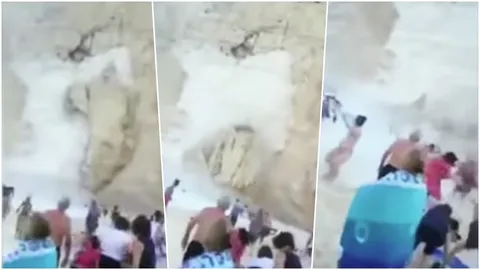 นักท่องเที่ยวหนีตาย! หน้าผา ‘หาดเรือแตก’ ถล่ม เจ็บ 7 คน (คลิป)