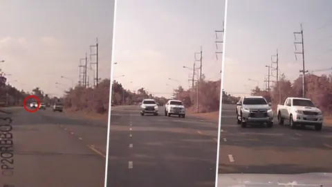 หนุ่มโพสต์ฉุน! เจอรถป้ายแดงแซงทางโค้งประจันหน้า ซ้ำเปิดไฟสูงไล่ (คลิป)