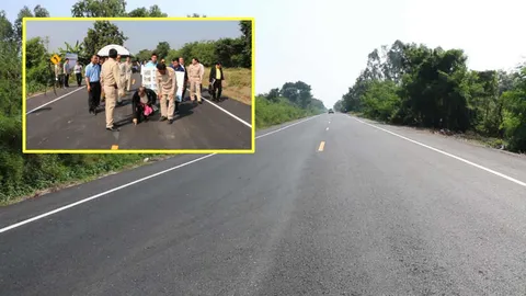 เสร็จแล้ว ถนนยางพาราสายแรก! กรมชลฯ เปิดประเดิมที่ขอนแก่น