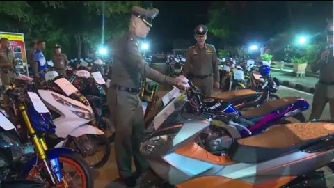 ตำรวจอยุธยา โชว์ผลงานสนธิกำลังปราบแก๊งแว้นยึดรถ จยย.ได้ 201 คัน