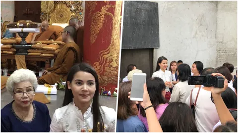 'ญาญ่า' ร่วมประชาชน ถวายกฐิน วัดป่าภูทับเบิก คนดังแห่ร่วม 