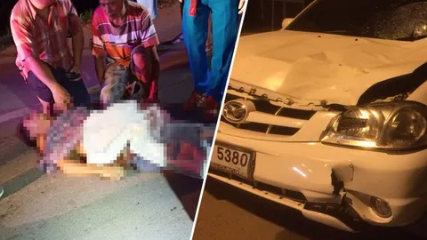 ผู้เฒ่าวัย 63 เดินข้ามถนน เก๋งไม่เห็น พุ่งชนร่างลอยกระแทกพื้นดับอนาถ!