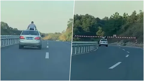 ไม่น่าเลย เด็กจีนวัย 13 โผล่ตัวจากซันรูฟ หัวชนคานกลางถนนดับอนาถ (คลิป)