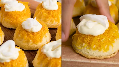 เปิดสูตร เค้กฝอยทองครีมสดมะพร้าวอ่อน หอมนุ่มไส้ทะลัก! (คลิป)