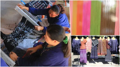 ได้เงินกองทุนสตรี ชาวบ้านหนองบัวฯ โชว์พลังหญิง ตั้งกลุ่มทอผ้ามัดหมี่