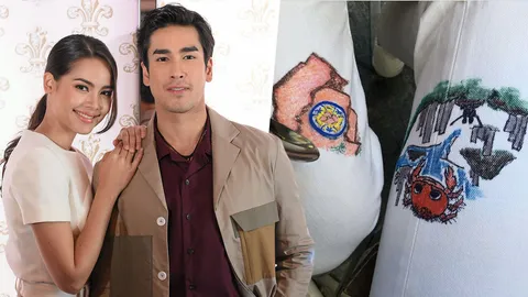 น่ารัก! ทริปฮ่องกง ณเดชน์-ญาญ่า ใส่กางเกงขาวมีภาพวาด คาดเป็นฝีมือญาญ่า