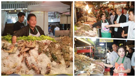 หลายหน่วยงานตรวจ ตลาดโต้รุ่งหัวหิน พบร้านซีฟู้ดทุกร้านแสดงราคาหมด