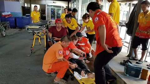 เครื่องซักผ้าปั่นแขนขาด หนุ่มพนักงานรีสอร์ตดัง