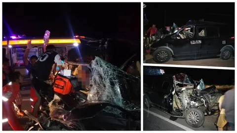 พ.ต.ท.ขับรถตู้อัดท้ายสิบล้อที่โคราช หน้ารถยับตัวติดคาซาก เจ็บปางตาย