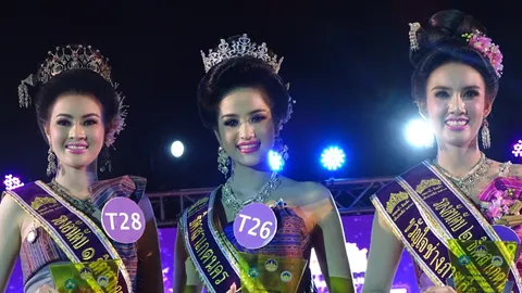 สวยโดนใจ สาววัย 19 ปีคว้าตำแหน่ง ธิดาสาเกตนคร งานลอยกระทงร้อยเอ็ด