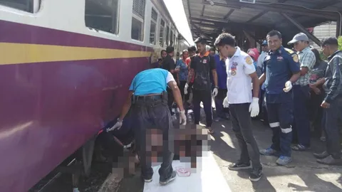 รถไฟจอดไม่สนิทสาววัย 21 อุ้มลูกลงรถพลาดโดนทับตาย แต่ลูกรอดปาฏิหาริย์ 
