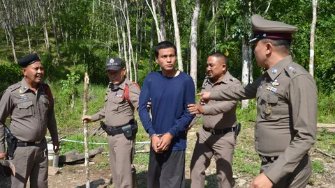 ตร.ตามจับตัวไอ้หื่น ใช้ไม้ทุบหวังจะข่มขืนสาวสวนยางกลางดึก