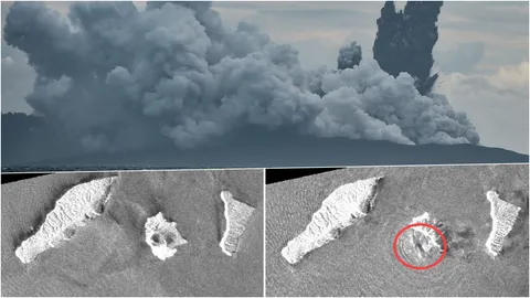 ตะลึง ดาวเทียมเผย ภูเขาไฟกรากะตัวปะทุหนัก ทำยอดพัง สูงลดเหลือ 110 ม.