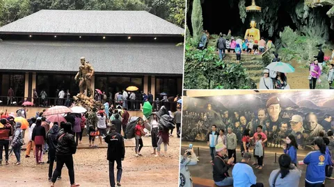 แม่สายคนทะลัก ไทย-พม่าแห่เที่ยวถ้ำหลวง ถ่ายรูปคู่"จ่าแซม"