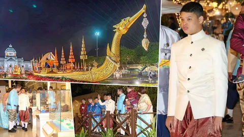 พระองค์ที ทรงนำพระสหายต่างชาติแต่งชุดไทยย้อนยุคสัมผัสวัฒนธรรมไทย ในงานอุ่นไอรักฯ