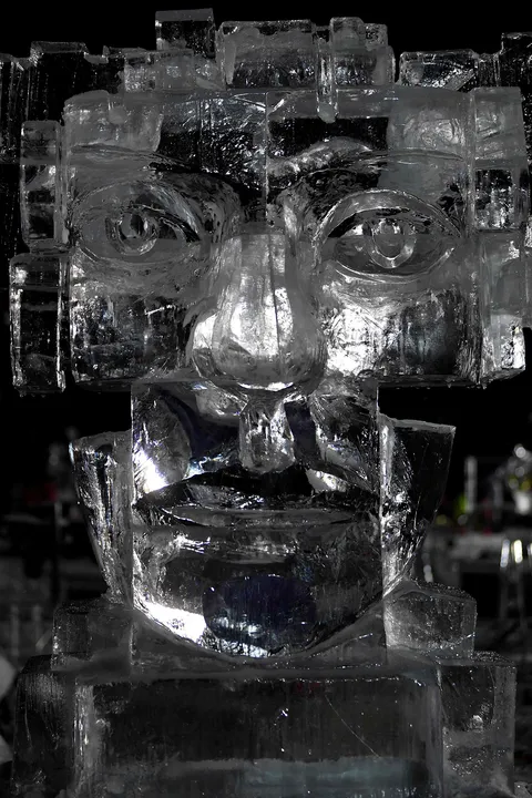 จ้องมองจากแท่งน้ำแข็ง ผลงานของประติมากรชาวยูเครน