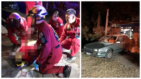 หนุ่มหิ้วถังแก๊สเข้ารถ ขู่ฆ่าตัวตายหยิบมือถือโทร ไฟสปาร์กไหม้บาดเจ็บ