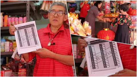 ตรุษจีนนี้ เฮียร้านเซ่นไหว้ จัดบัตรเลือกตั้งบนสรวงสวรรค์ ให้อากง-อาม่า