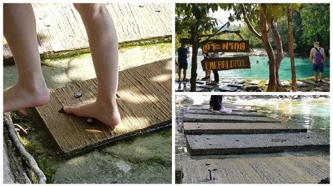 นทท.กระบี่โวย นอตยึดแผ่นไม้ทางเดิน "สระมรกต" โผล่ ทำสะดุดเจ็บหลายราย