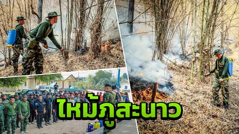 มทบ.28 เร่งเข้าดับไฟป่า หลังไหม้ภูสะนาว จ.เลย กว่า 500 ไร่