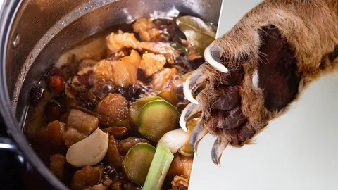 ตามรอยเปิบพิสดาร เมนูตีนหมีตุ๋นยาจีน