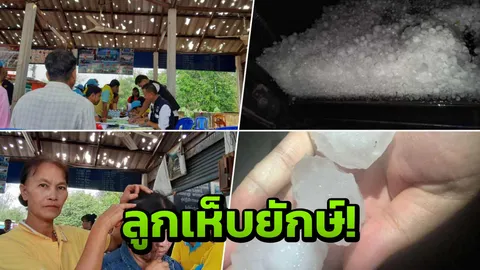 พายุถล่มอุดรฯ ลูกเห็บขนาดเท่ากำปั้น ตกใส่หัวแตก หลังคาพรุน
