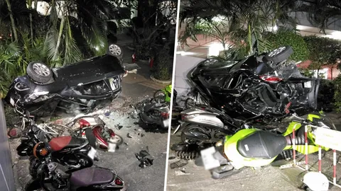 เก๋งตกตึก สาวหนังเหนียว รอดตาย!