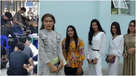 สาวสอง รวมตัวเพื่อนซี้แต่งหน้าทำผม สวยเช้งกระเด๊ะ เข้าเกณฑ์ทหาร