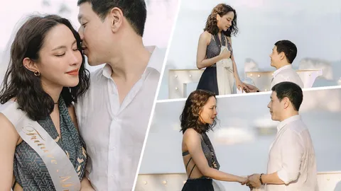 ดร.วาว ทำเซอร์ไพรส์คุกเข่าขอ น้ำชาแต่งงานท่ามกลางบรรยากาศโรแมนติกริมทะเล