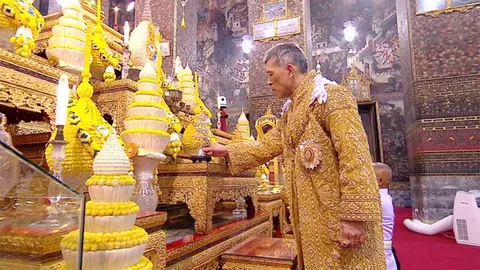 เสด็จฯนมัสการพระพุทธเทวปฏิมากร วัดพระเชตุพน ขบวนกลับเข้าพระบรมมหาราชวัง