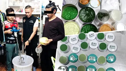 ปคบ. บุกทลายแหล่งผลิต “ครีมหมีปริญญา” ครีมเถื่อนกวนเองใส่สารปรอท