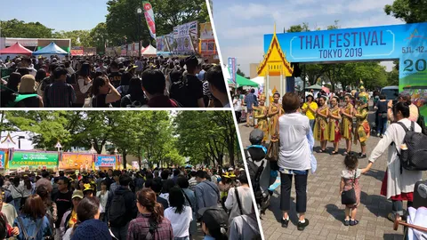 ชมภาพเทศกาลไทย คลื่นคนญี่ปุ่นหลายแสน ต่อคิวซื้อผัดกะเพรา มะม่วงยาวเหยียด