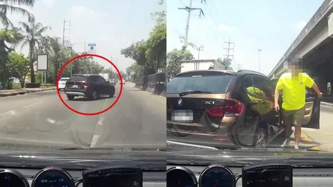 หนุ่มหักหลบบีเอ็มฯ พุ่งจากซอยตัดหน้า กลับโดนคู่กรณีถามหาสำนึก (คลิป)