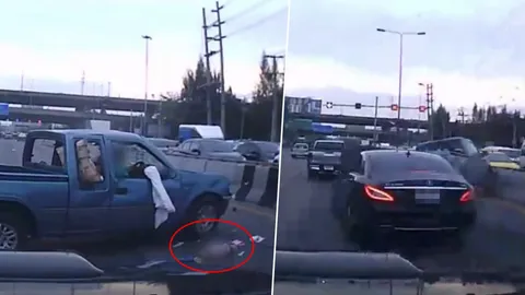 ญาติคาใจ ไฟเบรกเบนซ์แดงแจ๋ ซิ่งชนเด็ก 7 เดือนกระเด็นออกนอกกระบะ (คลิป)