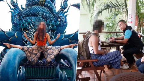 ตร.ท่องเที่ยว เคลียร์ครูโยคะเม็กซิกัน ขอลบภาพถ่างขาทางเข้าซุ้มอุโบสถ