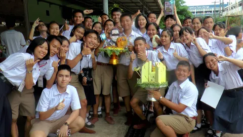 นร.สกลนคร ทำพานไหว้ครูล้อการเมือง ย้ำเพื่อการมีส่วนร่วมตามประชาธิปไตย