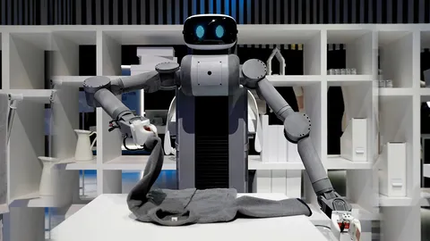 หุ่นยนต์แม่บ้านซักผ้า ควบคุมให้พับผ้า