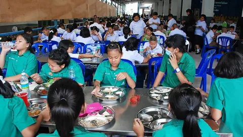 แฉโกงอาหารนักเรียน มีไอ้โม่งตักใส่ถุง (คลิป)