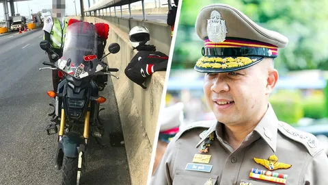 ตร. ปัดปรับเงิน ฝรั่งขี่จยย.ขึ้นทางด่วน คาดเรื่องภาษาทำเข้าใจไม่ตรงกัน