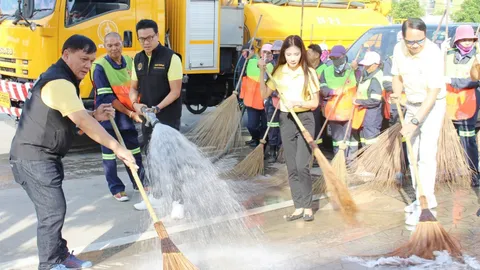 รองผู้ว่า กทม.นำทีม Big Cleaning Day บางเขน ปรับภูมิทัศน์ริมถนน