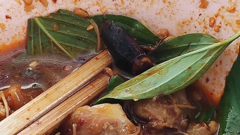 อ้วกจนหมดไส้หมดพุง กินไปเกือบครึ่งเจอ "แมลงสาบ" นอนซุ่มอยู่ในชาม