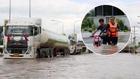 ถนนมิตรภาพ อ.บ้านไผ่ อ่วม น้ำท่วมสูง 1 เมตร ห้ามรถเล็กผ่านเด็ดขาด