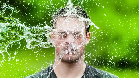 Flirt water in my face.