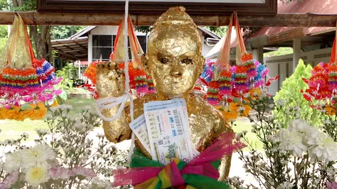 แห่แก้บน "กุมารแก้วปิ่นเพชร" ให้โชค ส่องขันน้ำมนต์ ได้ "เลขเด็ด" อีก 