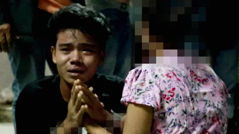 หนุ่มพม่าตกอับโดนจับวิ่งราวทรัพย์ เมียท้องนั่งร้องไห้ยอมรับชะตากรรม